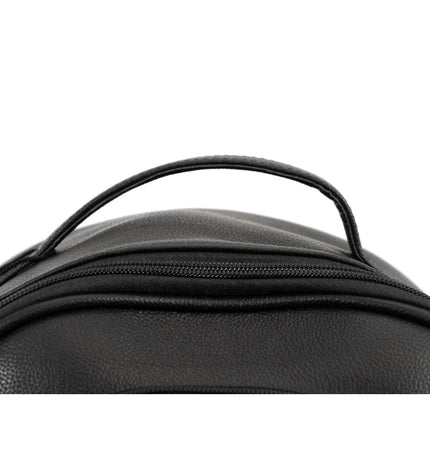 Black Gloria dog pet backpack with adjustable straps and ventilation, designed for comfortable pet carrying.