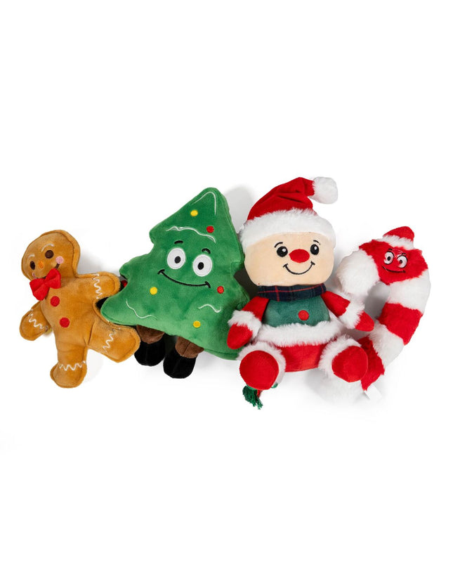 Red Gloria XMAS NICK dog cuddle toy, soft plush pet accessory for dogs, featuring festive holiday design.