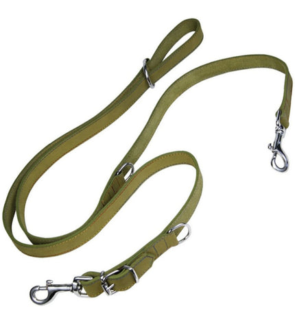 Green Gloria Oasis dog leash, 2.1 x 200 cm, durable nylon material, with metal clip for secure dog walking.