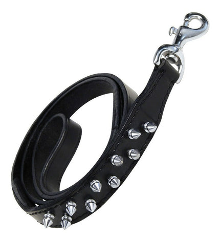 Black Gloria dog leash, 105 cm long, with sturdy handle and metal clip, designed for secure walking and control.