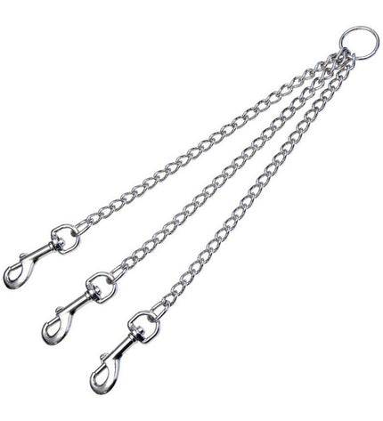 Gloria 2mm x 25cm dog leash coupling for three dogs, made of durable material, shown attached to a dog collar.