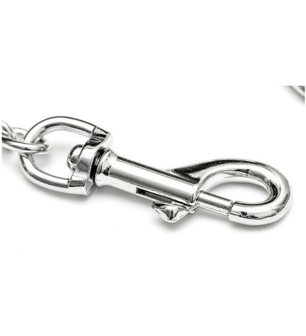 Gloria 3mm x 38cm dog leash connector for three-hound leash, showing the metal coupling and leash attachment.