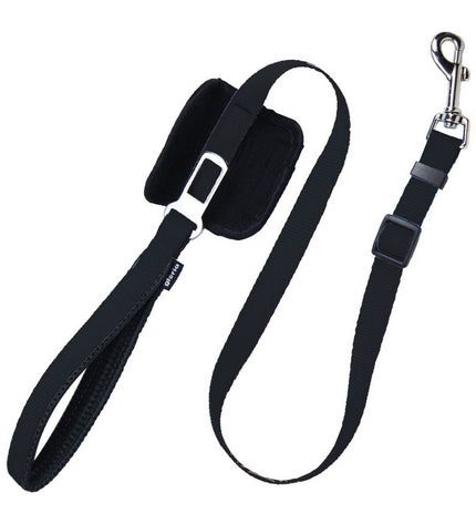 Black Gloria dog leash, 70-102 cm length, sturdy nylon material, designed for secure walking and control.