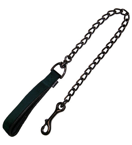 Black Gloria Classic dog leash, 4mm x 60cm, showing the durable nylon material and metal clip for secure walking.