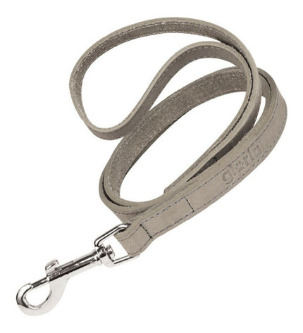 Gloria Oasis white dog leash, 1.5 x 100 cm, made of durable material, shown laid out with metal clip and handle for walking dogs