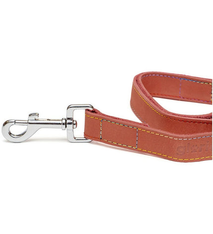 Red Gloria Oasis dog leash, 1.5 x 100 cm, sturdy nylon with metal clasp, designed for safe and comfortable dog walking.
