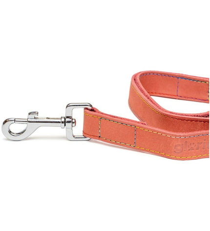 Pink Gloria Oasis dog leash, 1.5 cm wide and 100 cm long, shown in a close-up image with soft fabric texture.