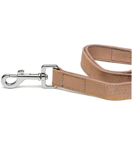 White Gloria Oasis dog leash measuring 2.1 x 100 cm, durable and comfortable for walking dogs, shown with a secure clip.