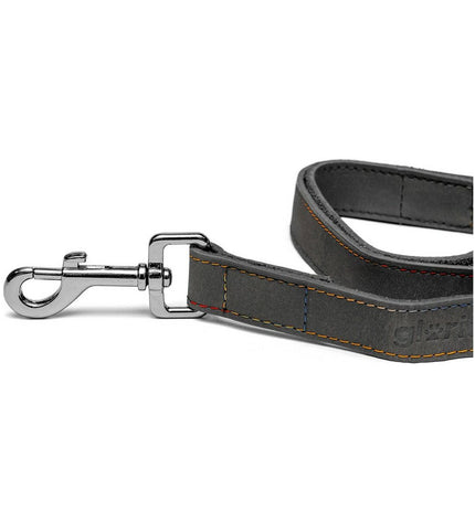 Black Gloria Oasis dog leash, 3 x 60 cm, shown in close-up with sturdy material and hand loop for secure walking.