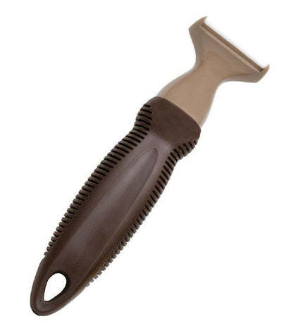 Gloria plastic dog grooming brush with ergonomic handle, suitable for brushing and detangling canine fur.