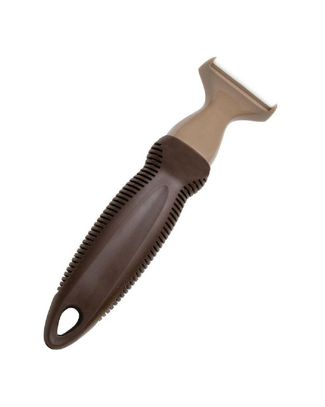 Gloria plastic dog grooming brush with ergonomic handle, suitable for brushing and detangling canine fur.