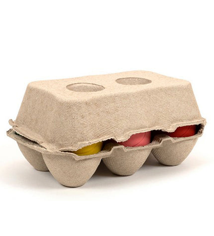 Set of 24 Gloria latex dog toys shaped like eggs, small size, colorful and soft, designed for playful dogs.