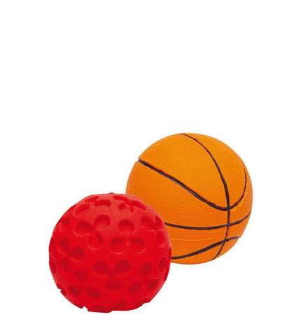 Gloria Sporten Bal latex hondenspeelgoed set with 18 durable dog toys, including colorful latex balls for playful dogs.