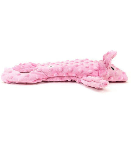 Gloria Dogmonsters roze hondenknuffel van 100% polyester, varken vorm, 34 x 9 cm, zacht en geschikt voor honden.