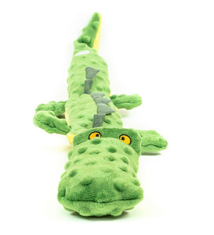Gloria Dogmonsters groen krokodiel hondenspeeltje van 100% polyester, 65x5x6 cm, geschikt voor honden, dierproduct.