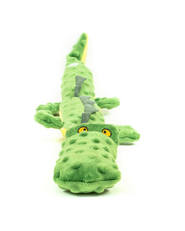 Gloria Dogmonsters groen krokodiel hondenspeeltje van 100% polyester, 65x5x6 cm, geschikt voor honden, dierproduct.