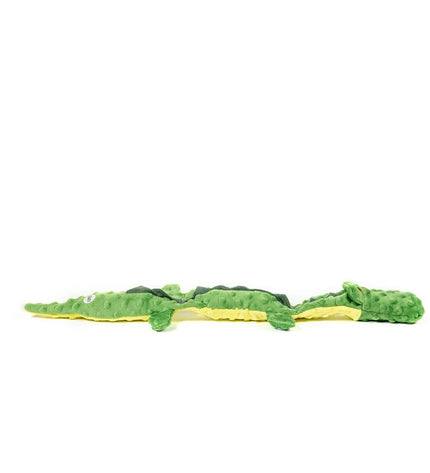 Groene hondenknoop voor honden van Gloria, 100% polyester krokodillenknuffel, 65 x 5 x 6 cm, zachte dierproducten voor honden