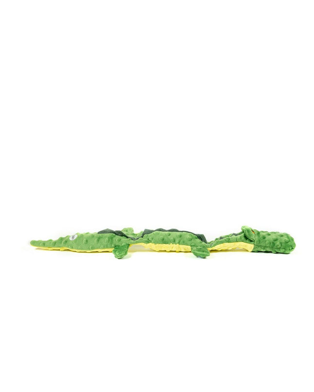 Groene hondenknoop voor honden van Gloria, 100% polyester krokodillenknuffel, 65 x 5 x 6 cm, zachte dierproducten voor honden