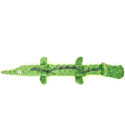 Groene hondenknoop knuffel van Gloria Dogmonsters, 100% polyester krokodillenontwerp, afmeting 65 x 5 x 6 cm