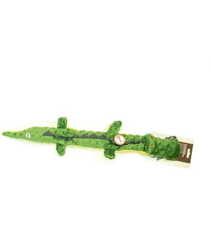 Gloria Dogmonsters Groen krokodiel honden knuffel van 100% polyester, 65x5x6 cm, zachte speelgoed voor honden.