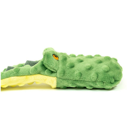 Groene Gloria Dogmonsters hondenknoop met krokodillenprint, 100% polyester, 65 x 5 x 6 cm, geschikt voor honden.