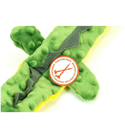 Green Gloria Dogmonsters dog plush toy in crocodile design, 65x5x6 cm, made of 100% polyester for dogs.