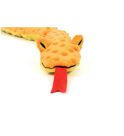 Orange Gloria Dogmonsters dog plush toy in snake shape, 65x5x6 cm, made of 100% polyester for dogs.