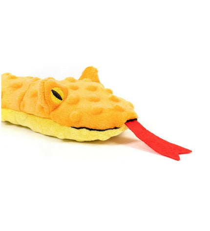 Gloria Dogmonsters orange dog plush toy shaped like a snake, 65x5x6 cm, made of 100% polyester for dogs.