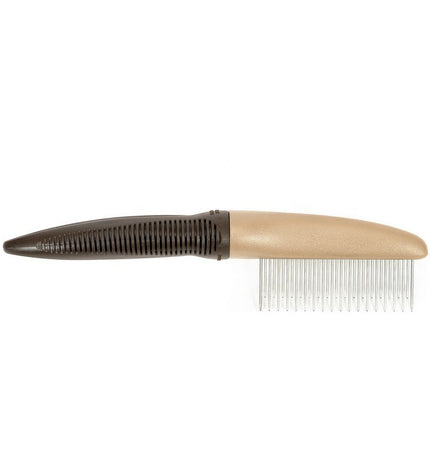 Gloria plastic dog grooming comb with wide teeth, suited for grooming large dog breeds, in black color.