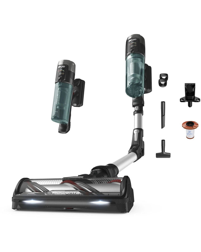 Rowenta Steelstofzuiger RH9A32 FLEX CICL+DR6130 with 180W motor, suitable for cleaning floors and surfaces in home and kitchen.