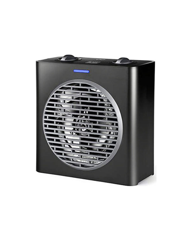 Black & Decker 2000W portable black heating and air conditioning unit with digital controls and compact design.