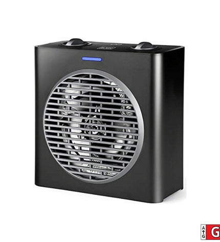 Black & Decker ES9460030B 2000W black portable heater for home and cooking, shown in a compact design with controls on top.