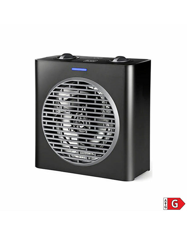 Black & Decker ES9460030B 2000W black portable heater for home and cooking, shown in a compact design with controls on top.