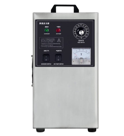 Portable ODB Ozongenerator QJ-8001 3G in silver for home and cooking, designed for spaces 30-60 m².