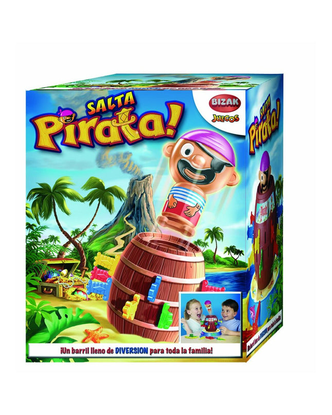 Children's Bizak Salta Pirata agility game with colorful pirate-themed playing pieces and game board for fun and entertainment.