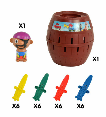 Bizak Salta Pirata agility game toy with colorful pirate-themed pieces and game components for kids' fun and skill development.