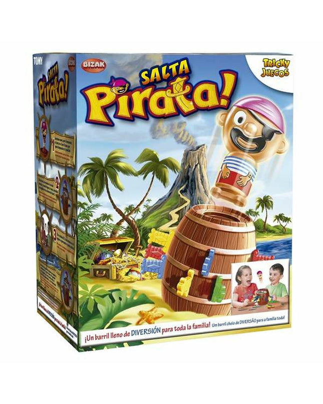 Pirate-themed agility game by Bizak Salta Pirata, featuring colorful game pieces and a playful pirate-themed setup.