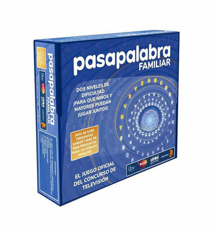 Bizak Pasapalabra board game for kids, colorful game pieces and cards, fun educational toy for family game nights.