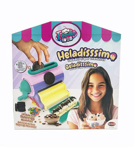 Bizak Heladississimo board game with colorful game pieces and vibrant packaging on a game table.