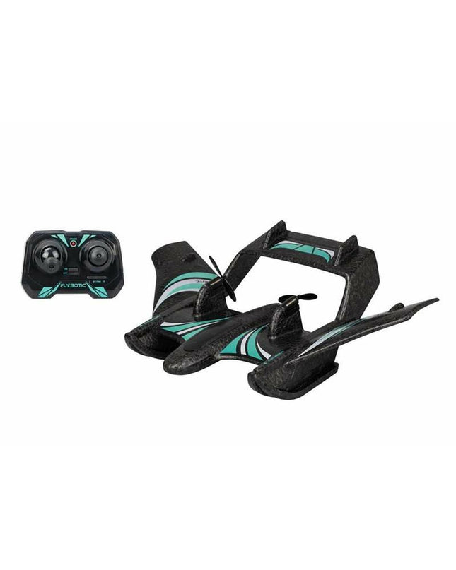Bizak Aqua Wingz remote control toy airplane with blue wings and white body, designed for children to fly and play.