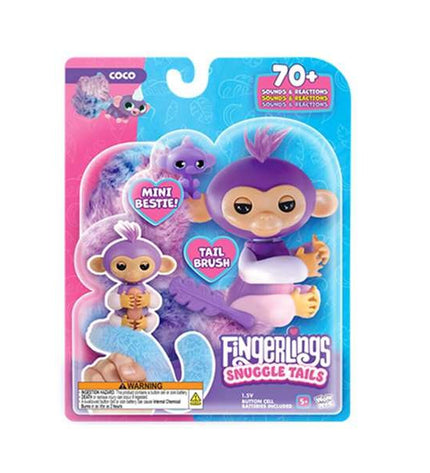 Bizak Fingerlings soft plush toy, small colorful monkey figure from the Speelgoed en games collection, cuddly and playful.