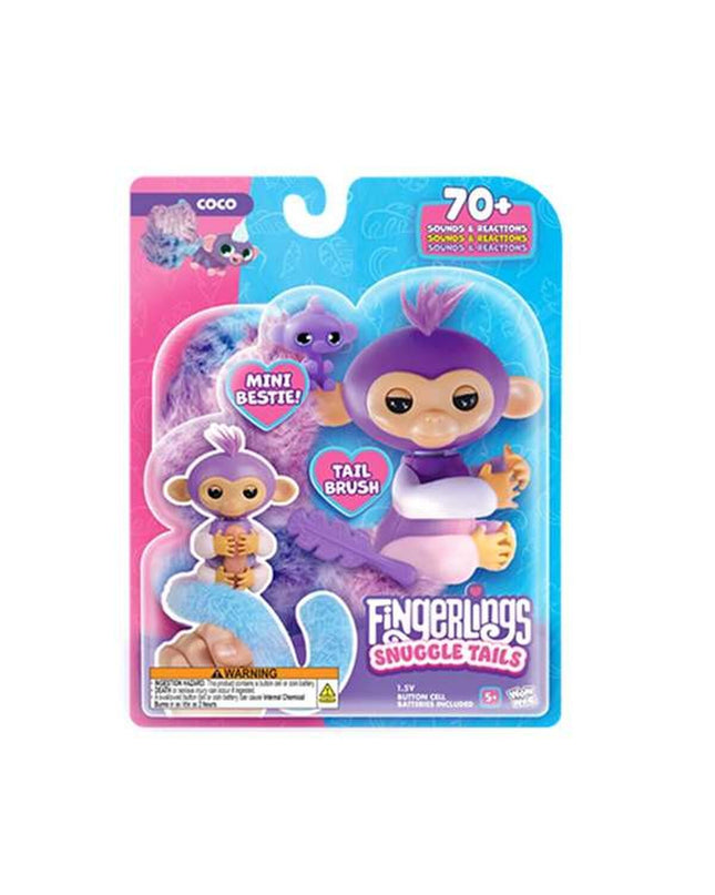 Bizak Fingerlings soft plush toy, small colorful monkey figure from the Speelgoed en games collection, cuddly and playful.