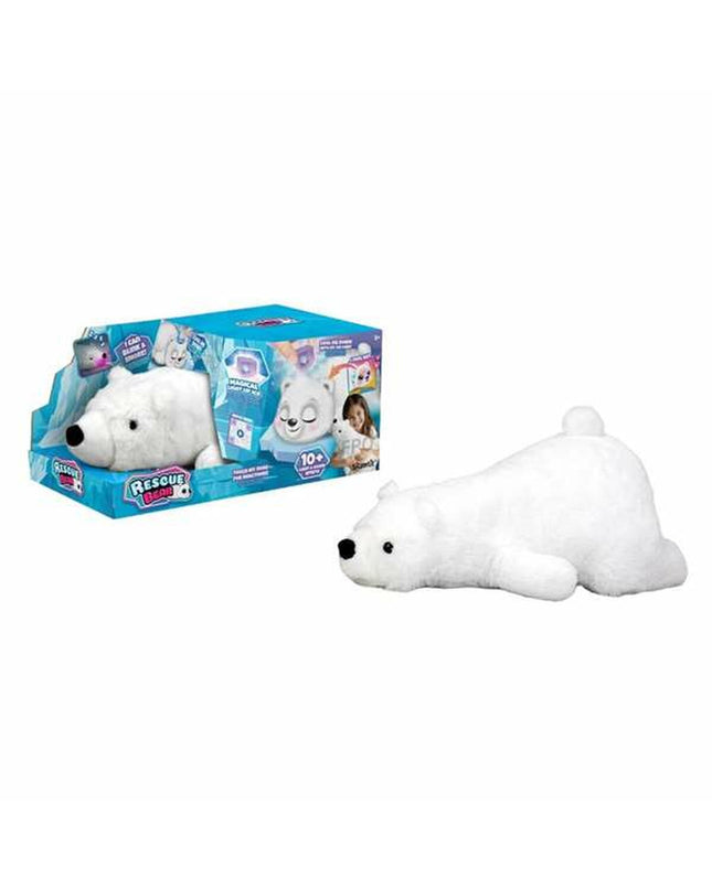 Bizak Rescue Bear interactive electronic pet toy in white, featuring buttons and sensors for engaging play.