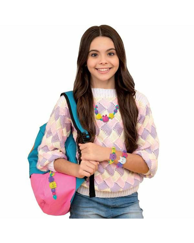 Bizak Super Squeeze jewelry making kit with colorful beads and charms for creating bracelets and necklaces, perfect for creative activities.