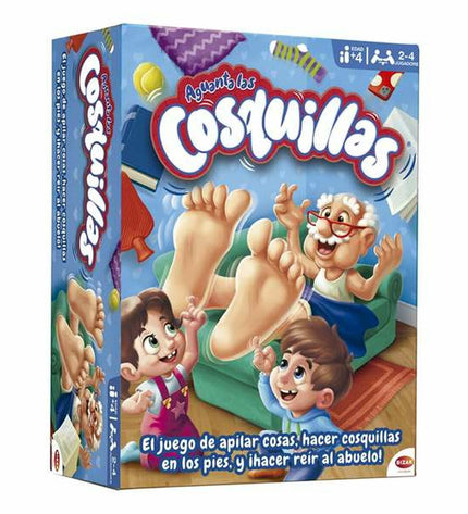 Bizak Aguanta Las Cosquillas game, playful family board game with colorful components and fun design, perfect for kids and friends.