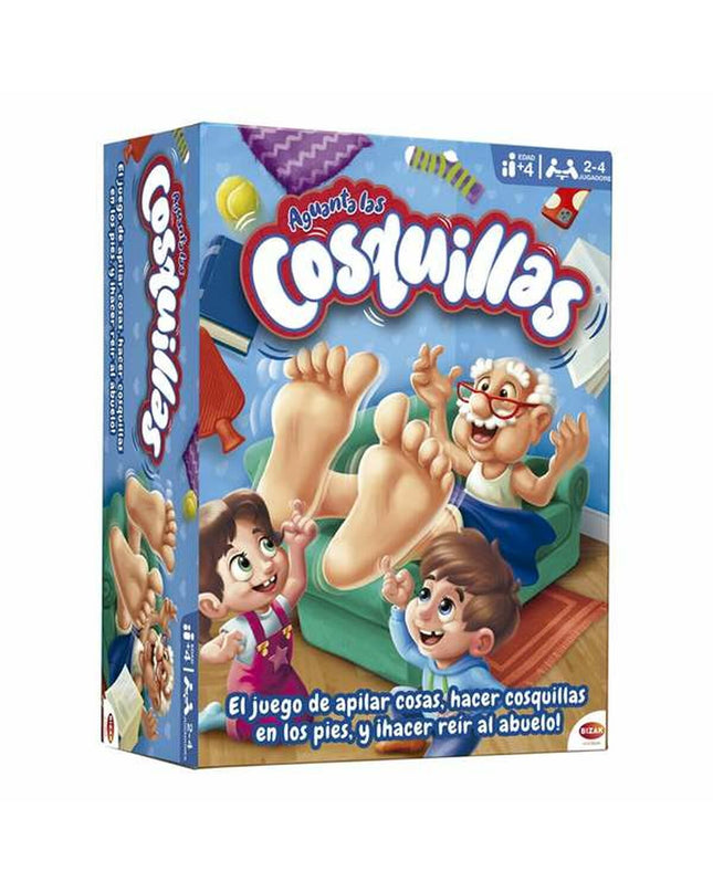 Bizak Aguanta Las Cosquillas game, playful family board game with colorful components and fun design, perfect for kids and friends.