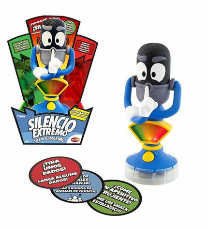 Bizak Silencio Extremo board game with colorful game pieces and cards, designed for fun and strategic play.