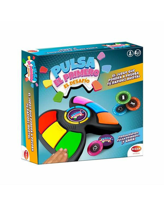 Bizak Pulsa El Primero El Desafio tabletop game with colorful game pieces and card components for fun gameplay.