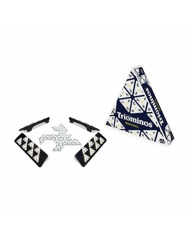 Bizak Triominos game with triangular tiles in a box, ideal for family fun and strategic gameplay.