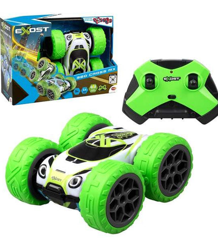 Bizak remote-controlled police car toy from Exost 360 Cross MX series, detailed with police markings and sleek design.